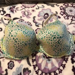 Teal and green leopard print bra VS
